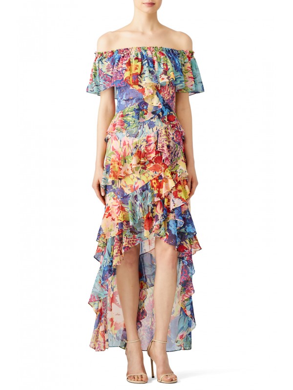 Multi Floral High Low Maxi