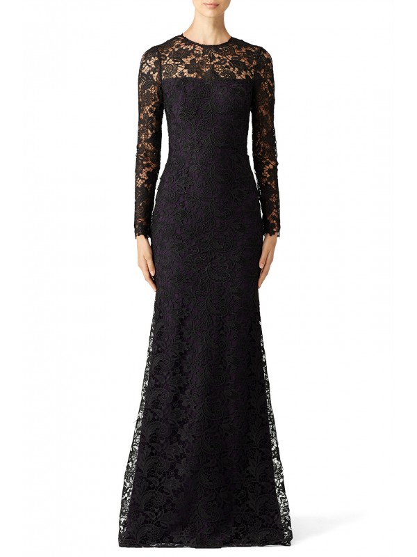 Black Lace Tower Gown