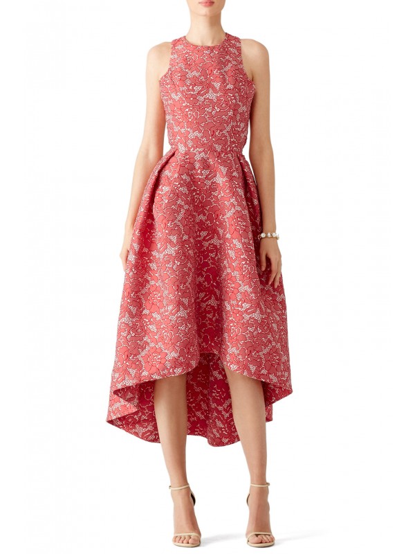 Red Abstract Floral Dress