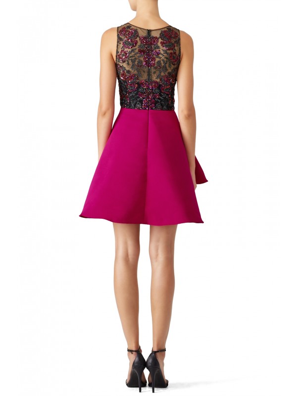 Fuchsia Embroidered Cocktail Dress