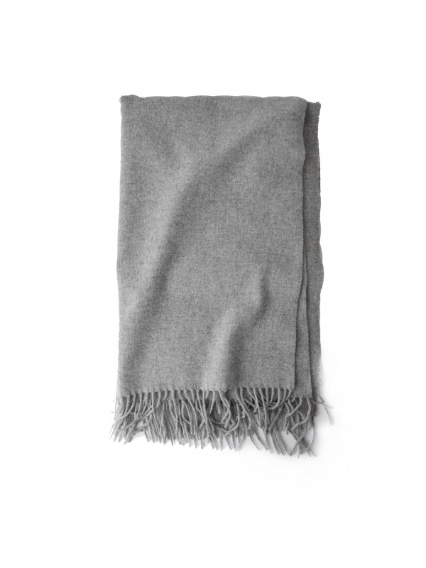 Fringed scarf light grey melange