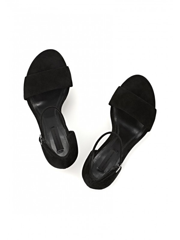 ABBY SUEDE SANDAL WITH RHODIUM